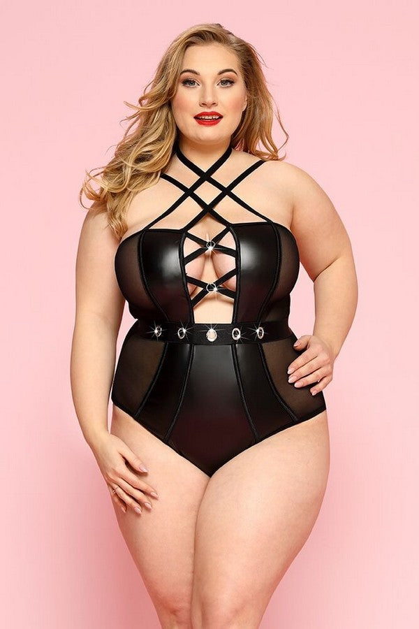 Боди-слип из микросетки Страстная Лорейн black