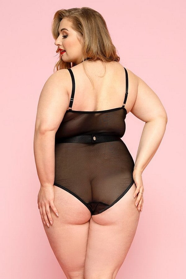 Боди-слип из микросетки Страстная Лорейн black