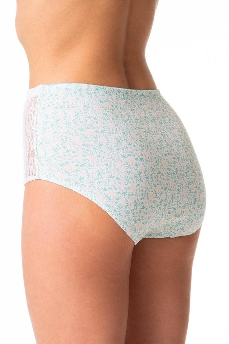 Високі трусики сліпи з мереживом LPF 616 A24 (2 шт) vanilla/blue