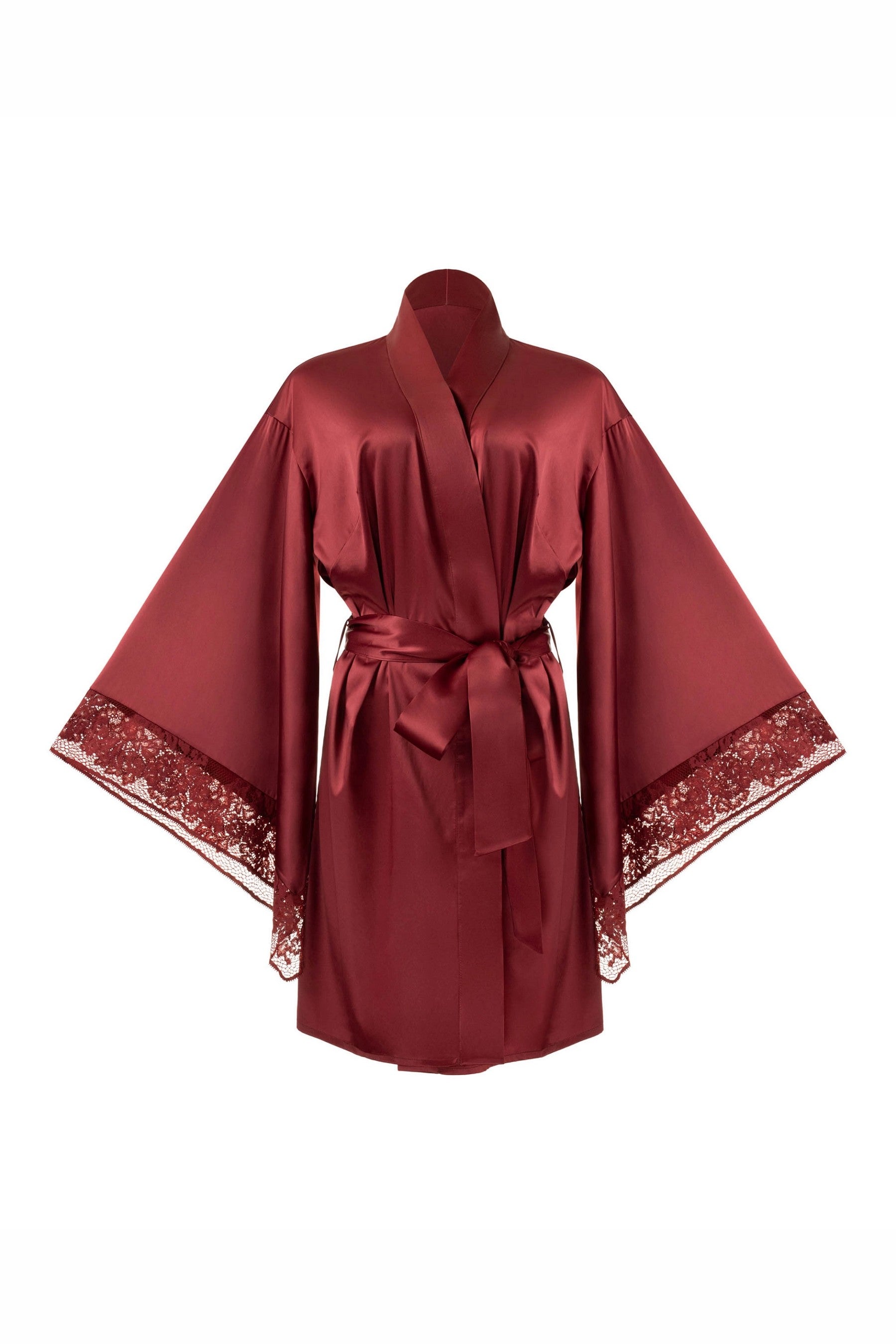 Халат с расклешенными рукавами 808-6748 marsala