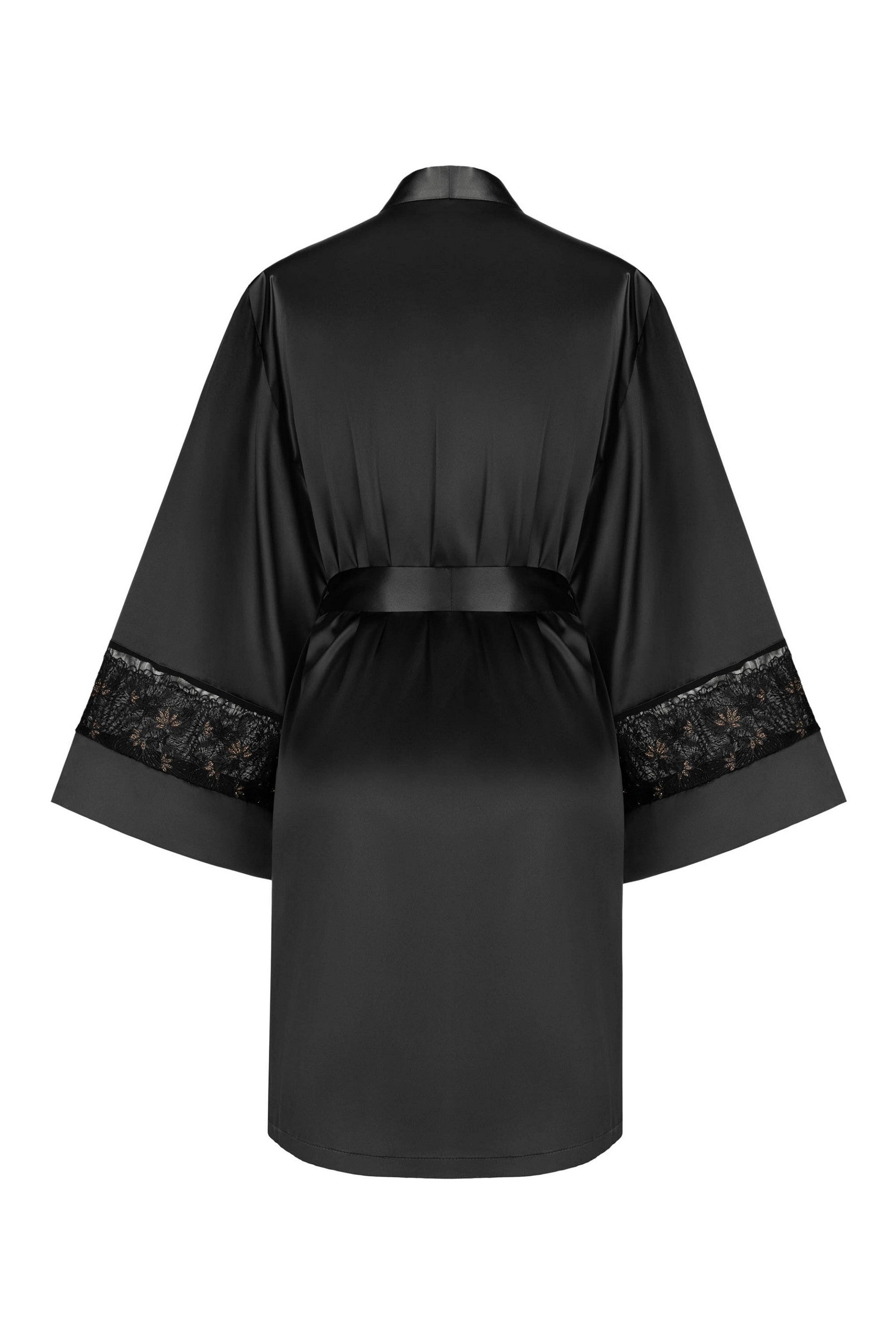 Халат с цветочной вышивкой 811-6715 black
