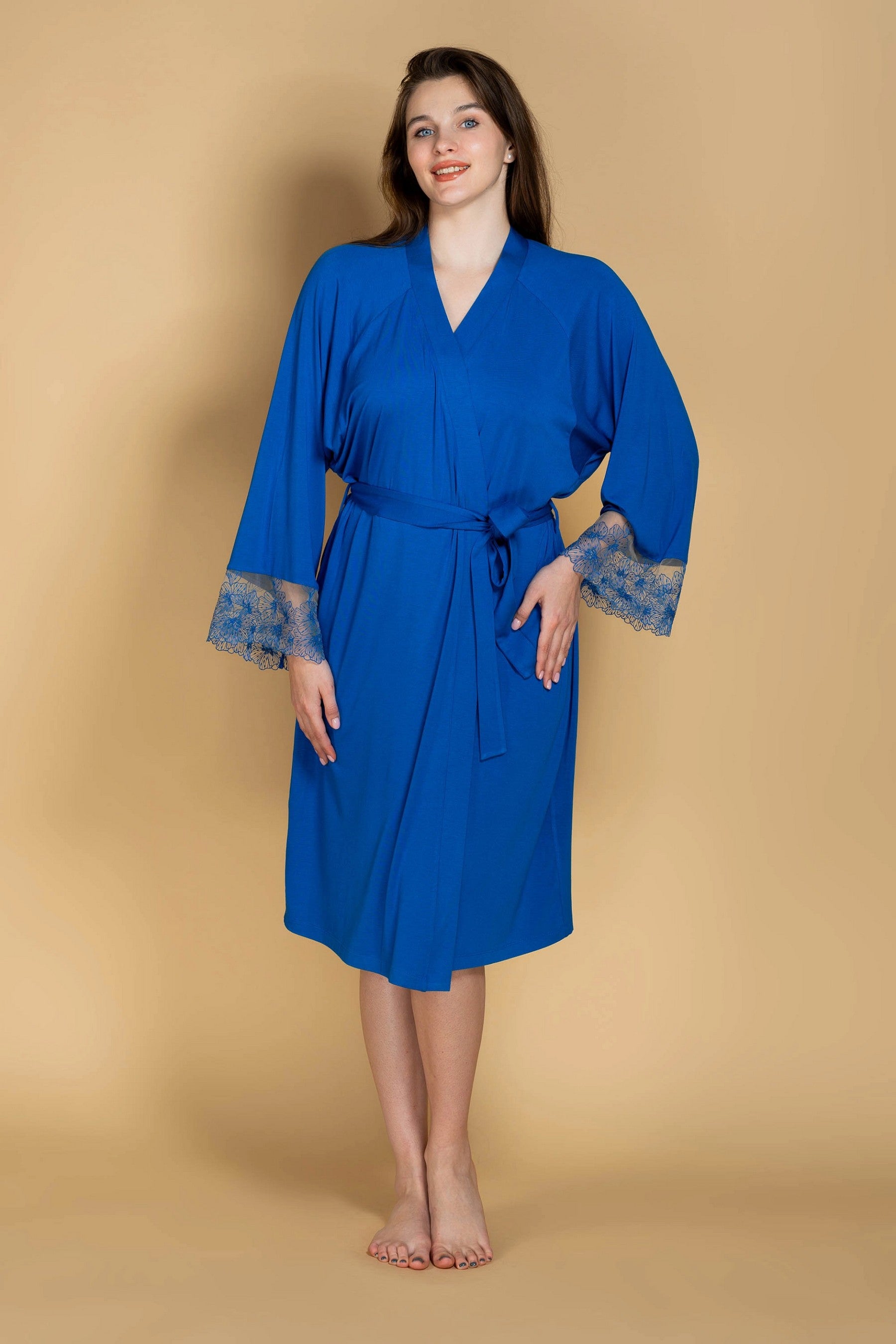 Халат из модала 811-6759 blue