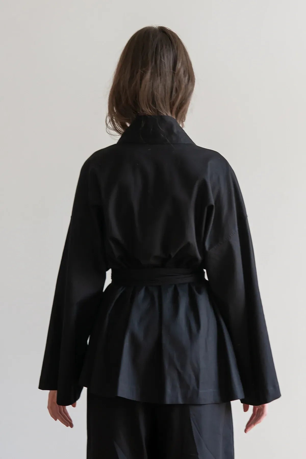 Льняная блуза-кимоно Black LN0071-16-60