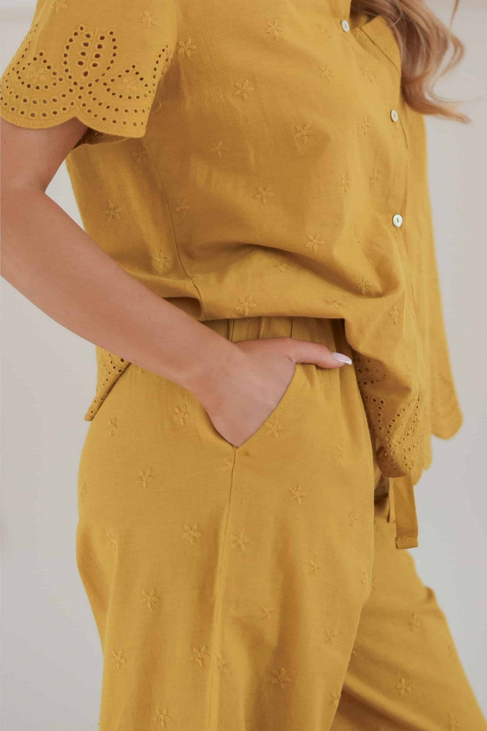 Домашні штани з бавовни 3739 Belle bronze ochre
