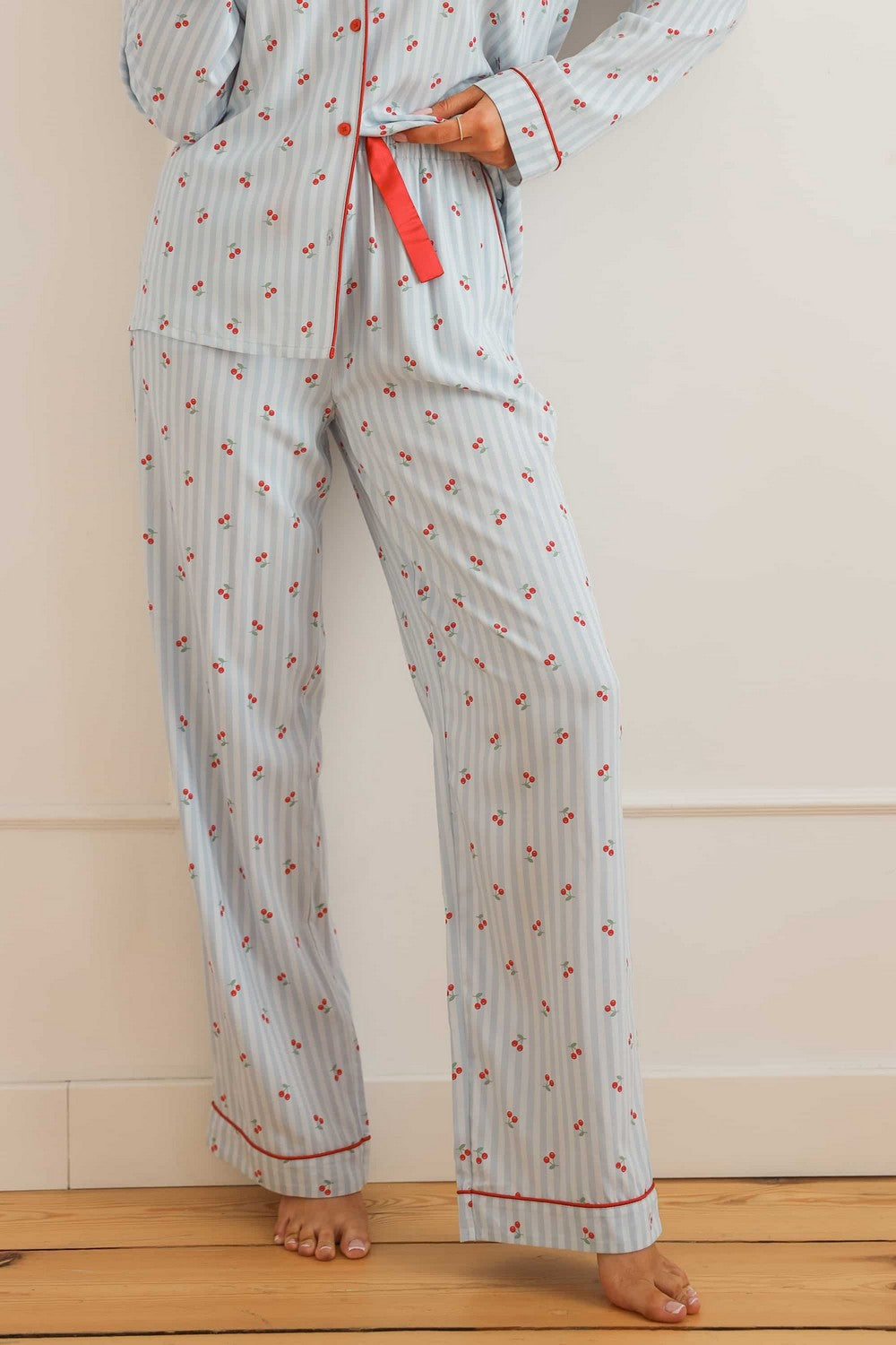 Піжамні штани з принтом 3741 Sweet Cherry blue 