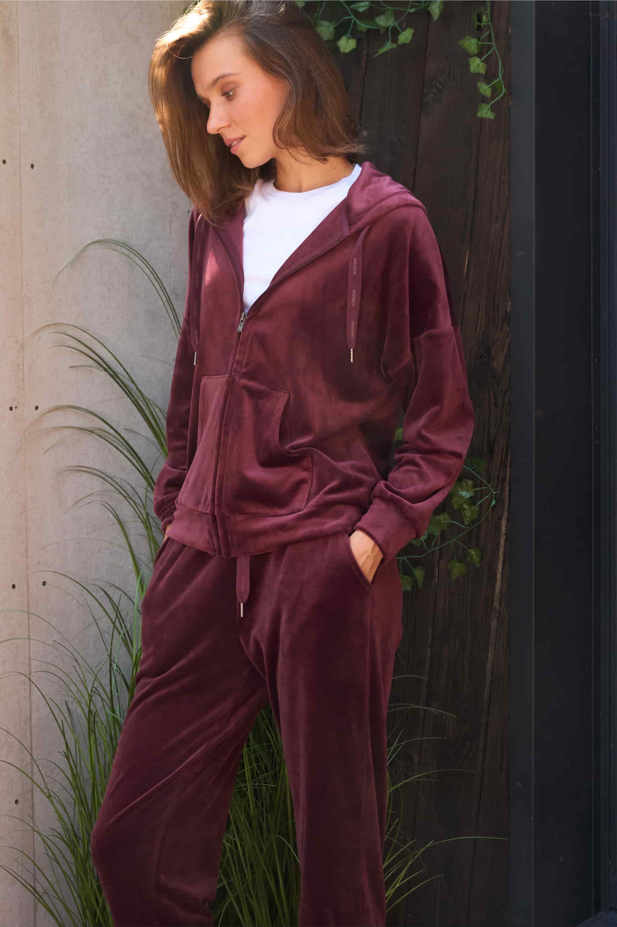 Велюровое худи LH330-06 Brugge Velour burgund