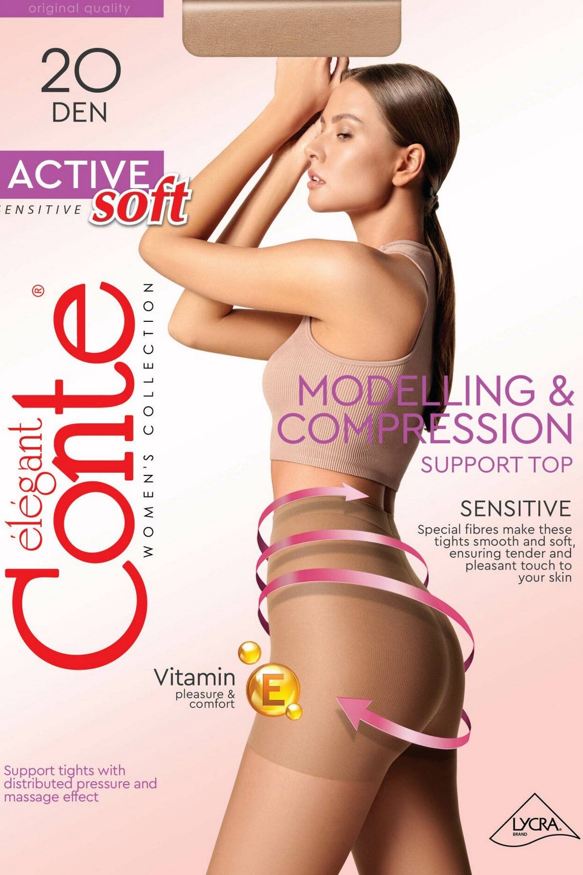 Моделюючі колготки із шортиками Active soft 20d Conte