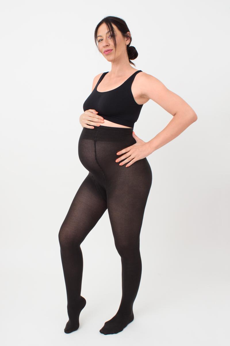 Теплые колготки для беременных с хлопком Mama cotton 200d