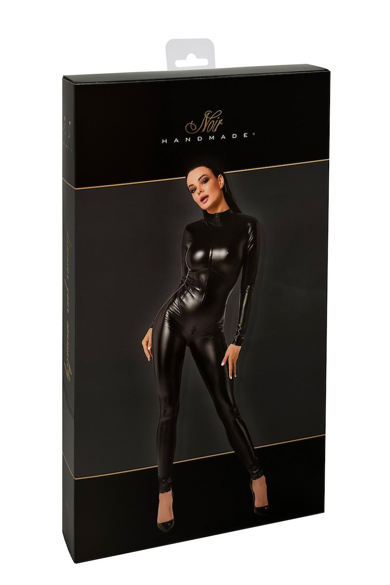 Комбінезон зі штучної шкіри F331 Powerwetlook overall Noir Handmade коробка