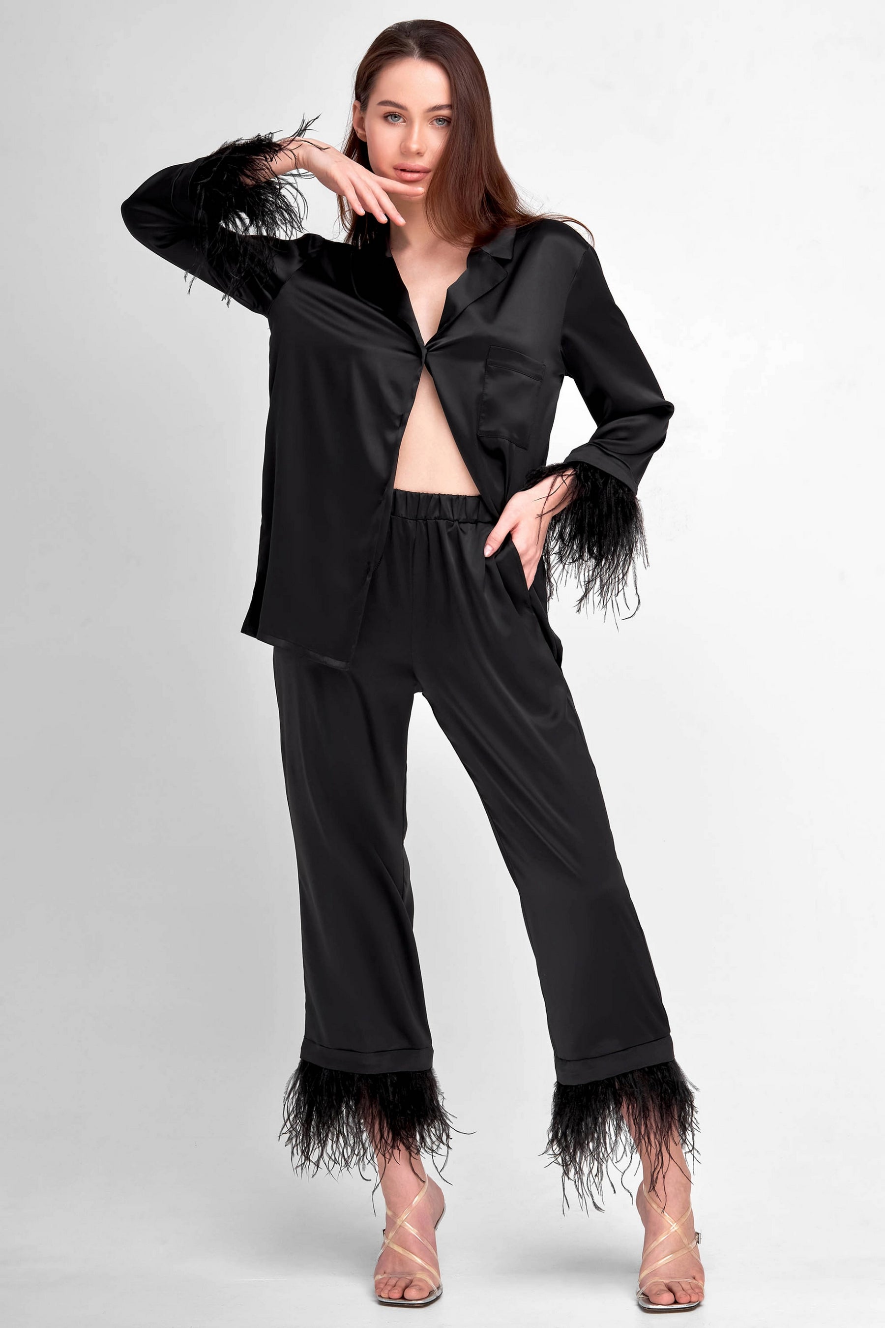 Домашний комплект с перьями 8175-6211-8 01 black