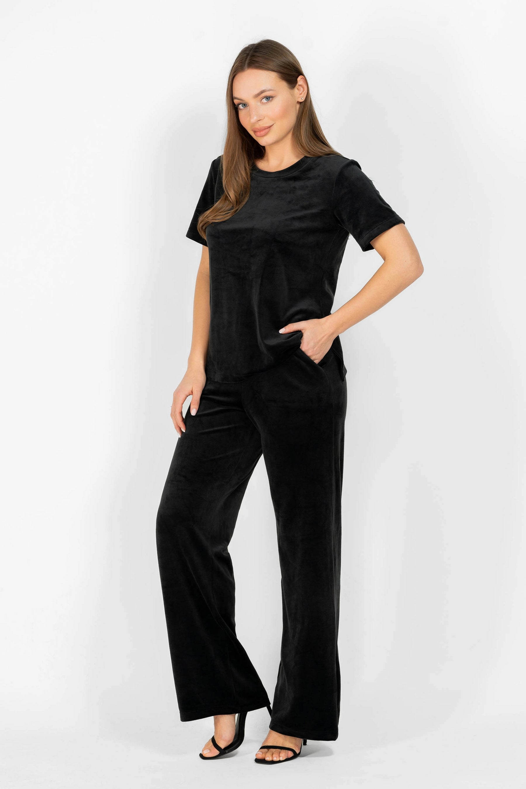 Велюровый домашний комплект 8181-6204 01 black