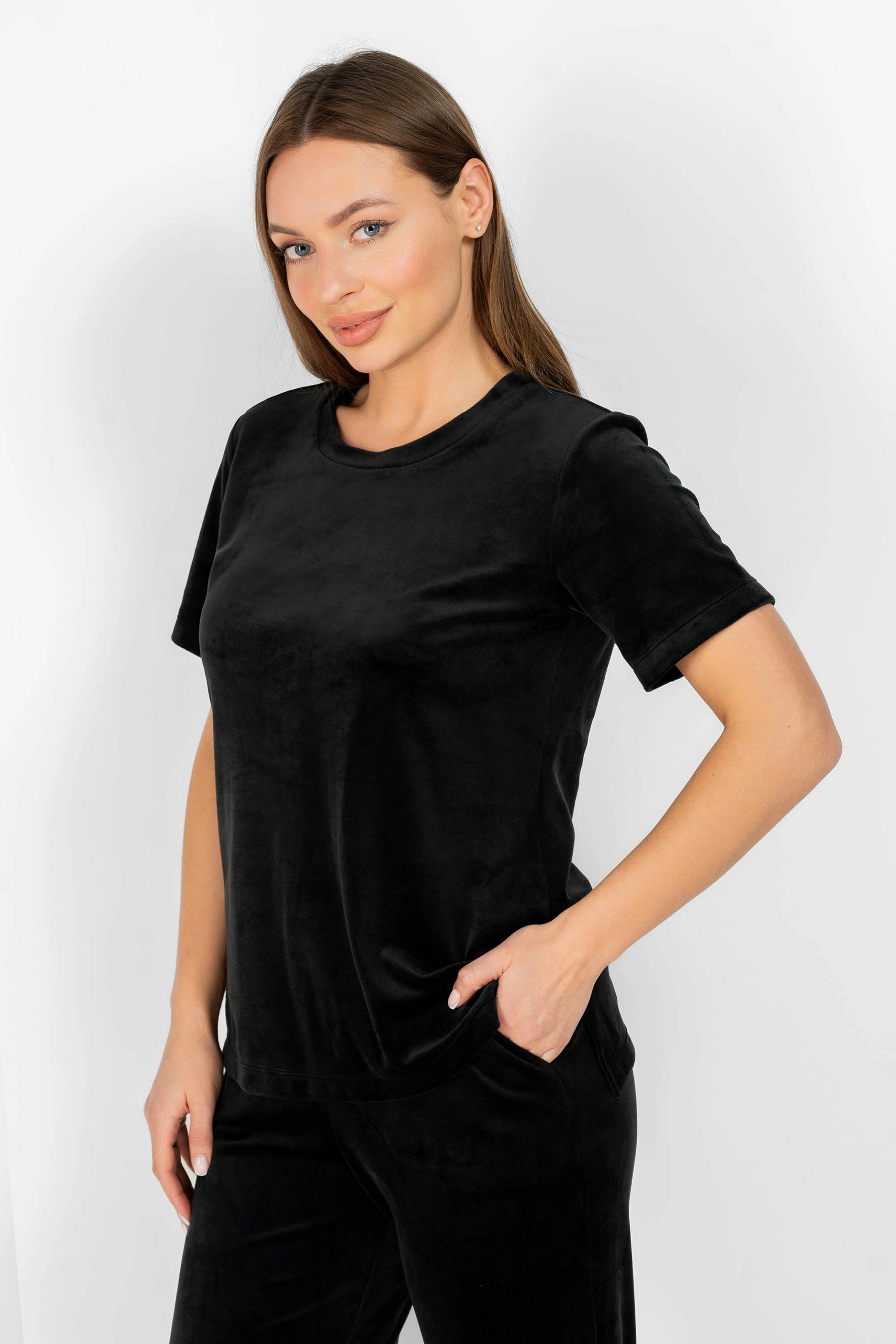 Велюровый домашний комплект 8181-6204 01 black