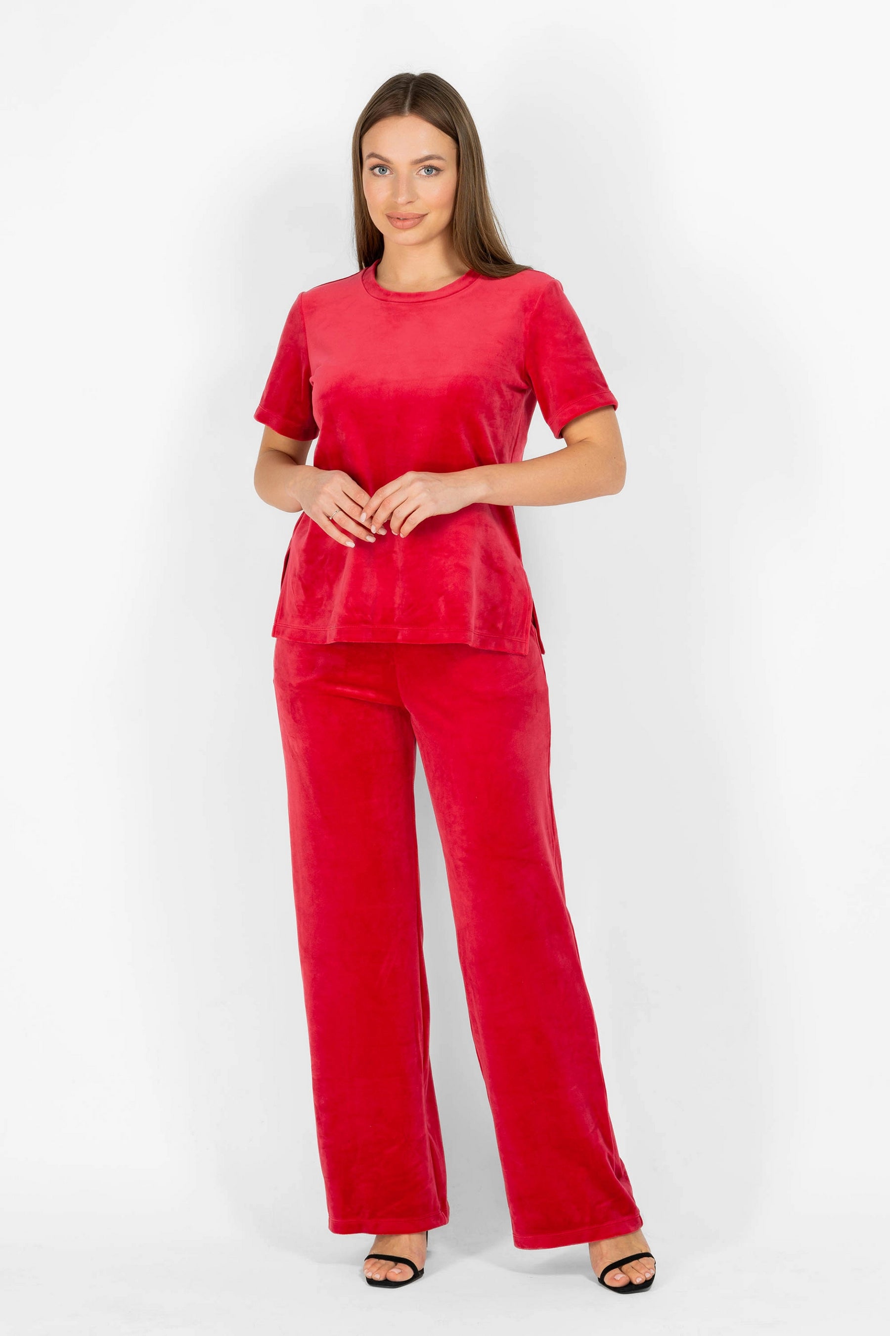 Велюровый домашний комплект 8181-6204 29 raspberry