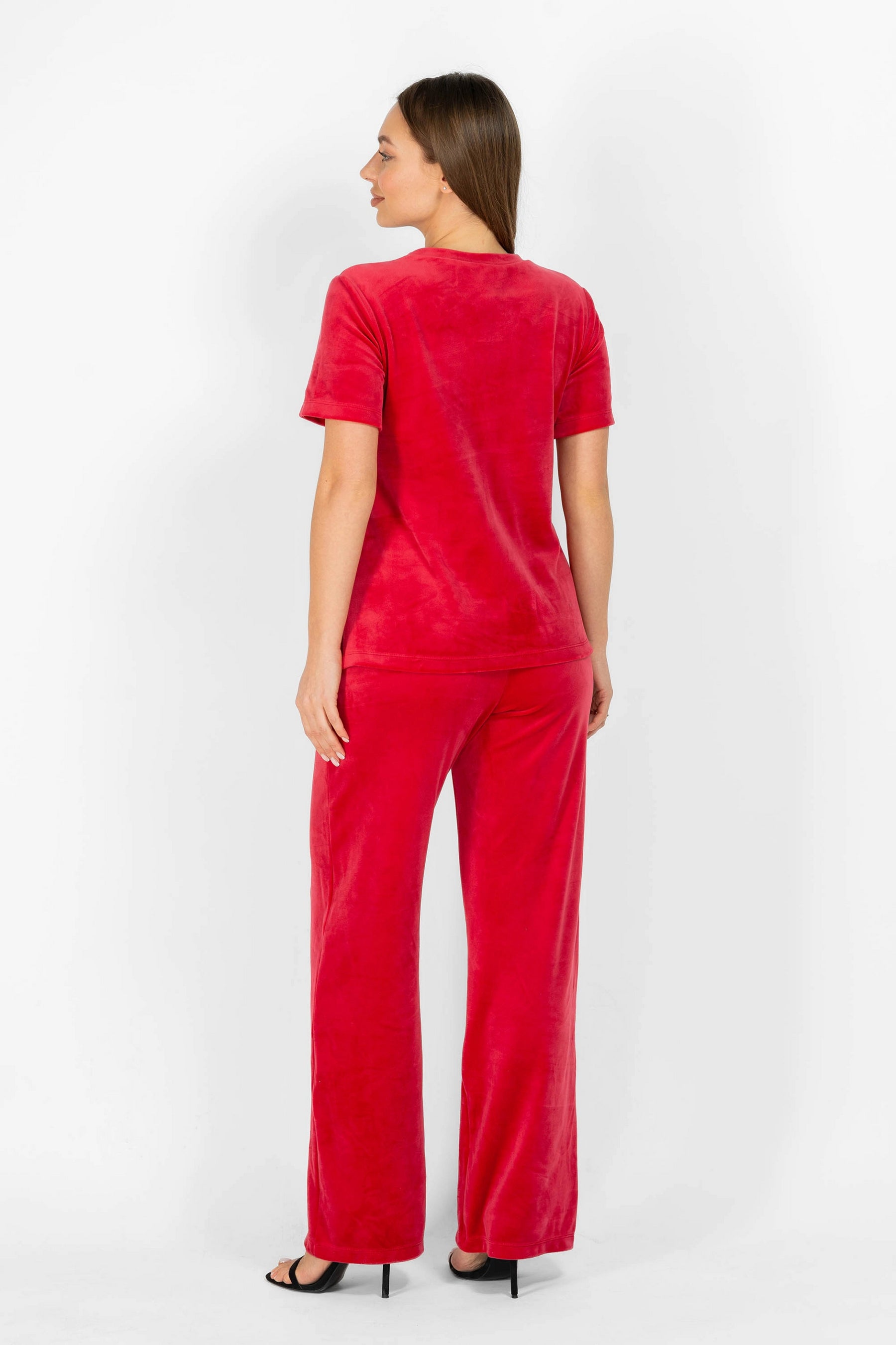 Велюровый домашний комплект 8181-6204 29 raspberry