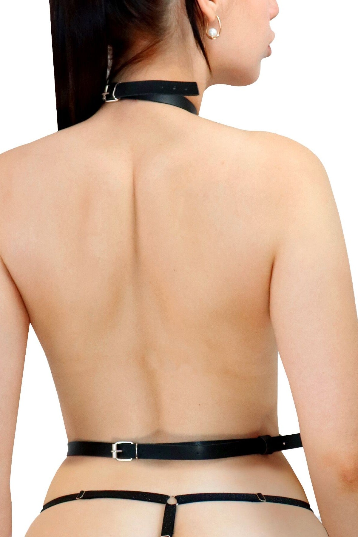 Кожаный набор с бантами Venecia black 