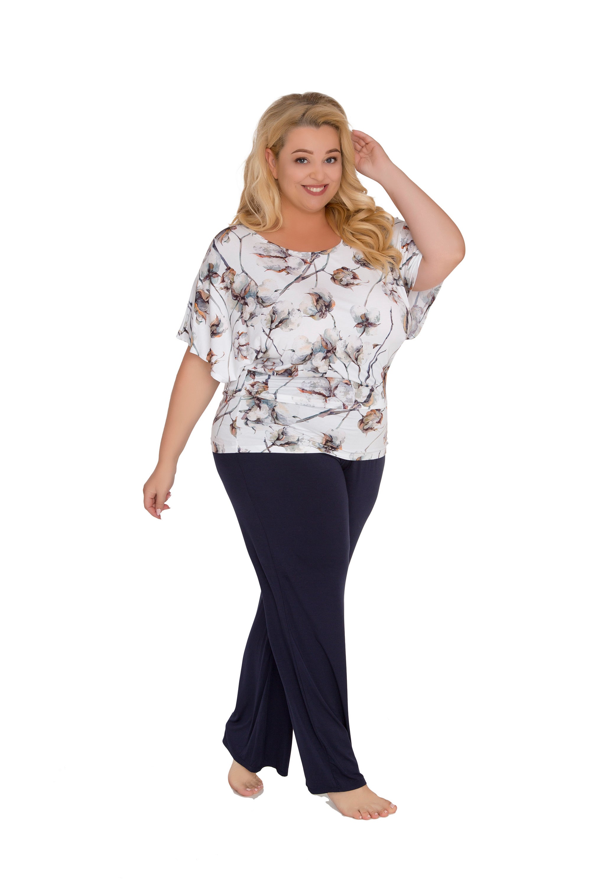 Комплект для дома из вискозы 1946 ecru/navy blue