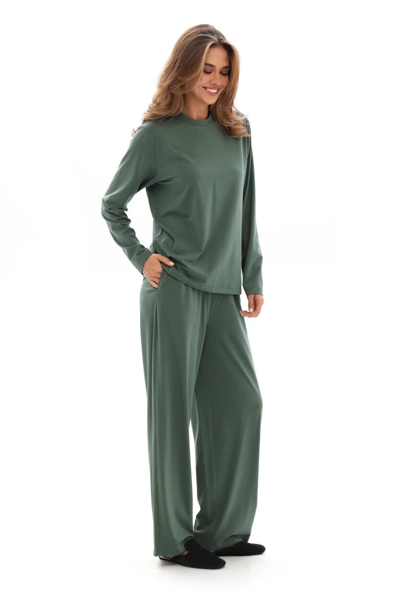 Домашний комплект оверсайз из модала 25025 green