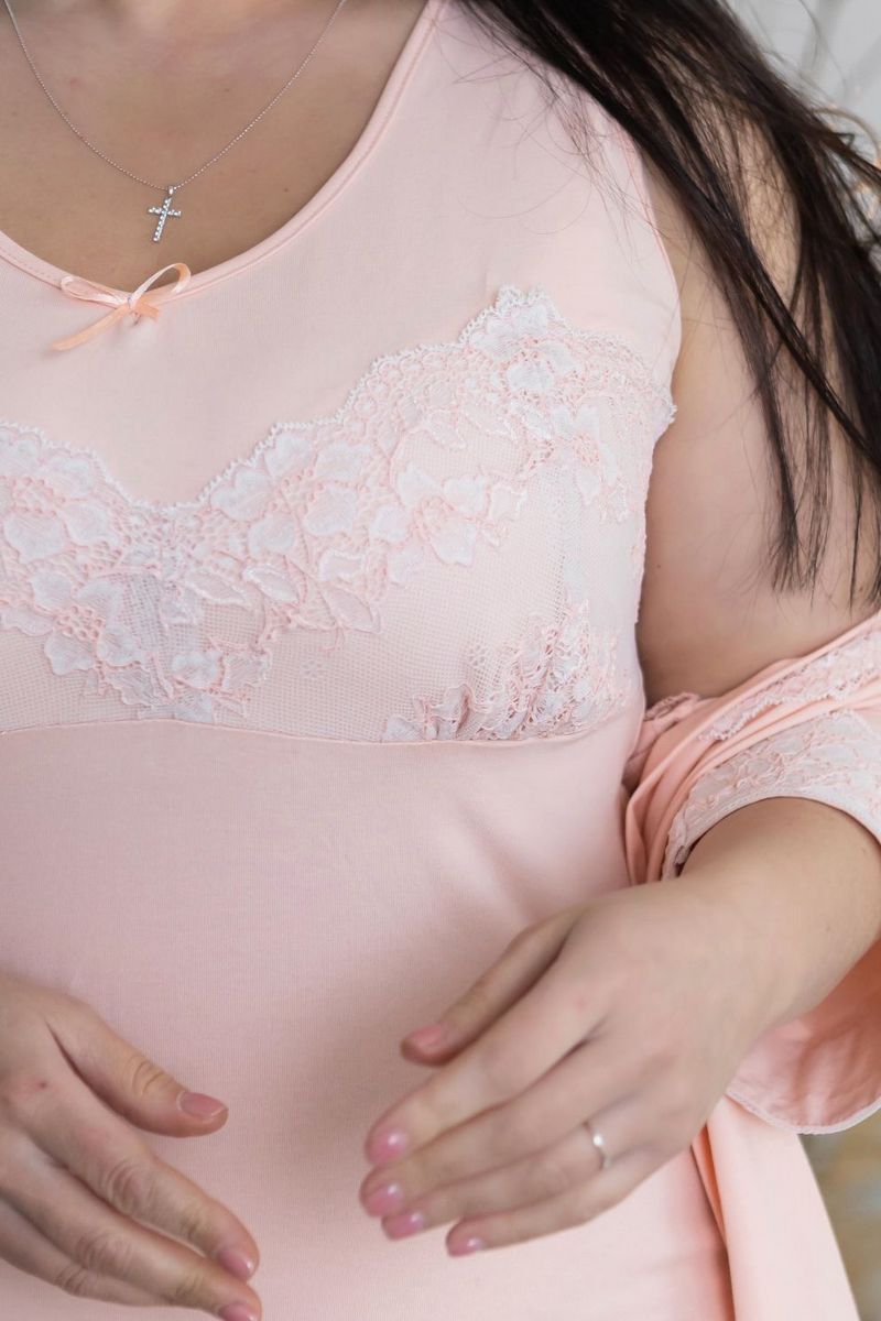 Комплект для дома с кружевом К1002н peach