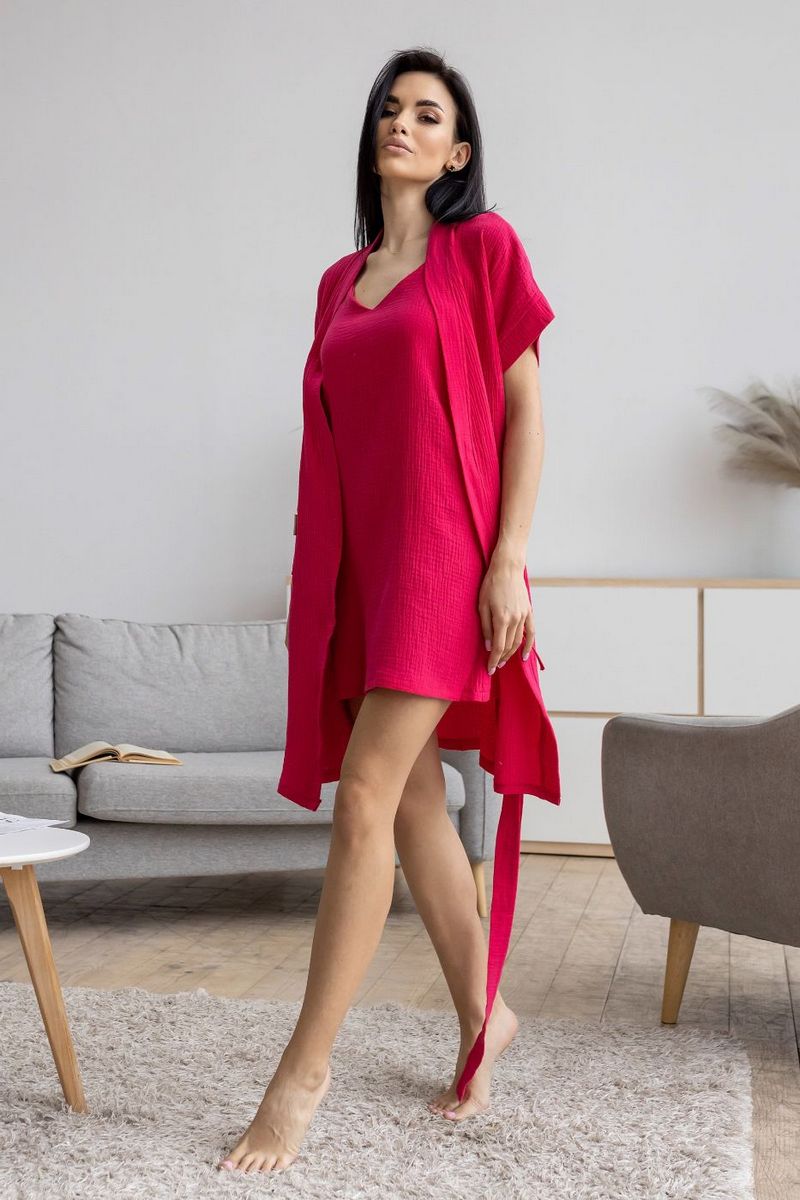 Комплект для дома из муслина К1807н raspberry