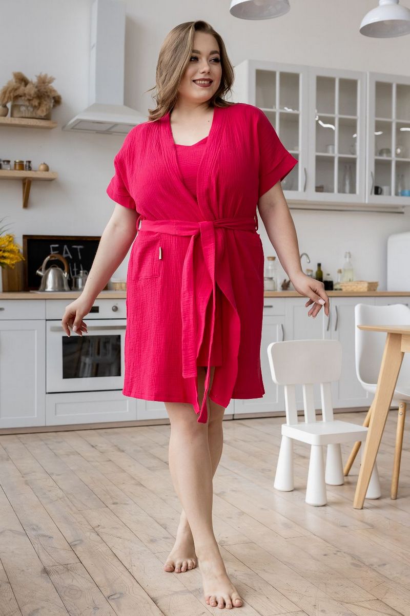 Комплект длядома из муслина К1807н raspberry