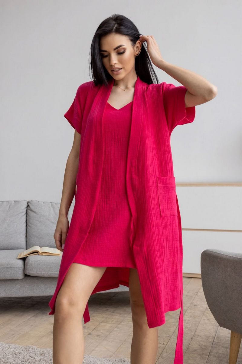 Комплект для дома из муслина К1807н raspberry