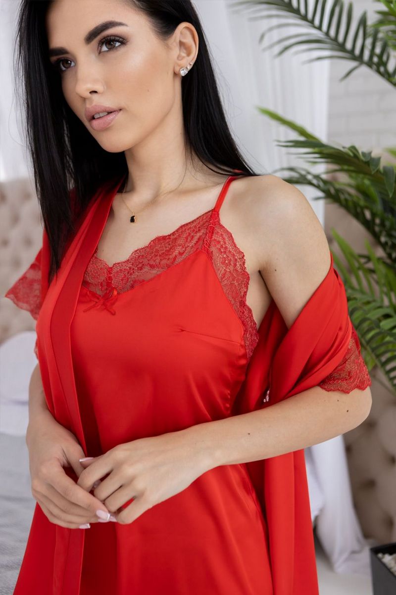 Комплект для дома с сорочкой К928н red