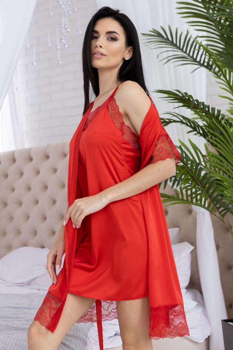 Комплект для дома с сорочкой К928н red