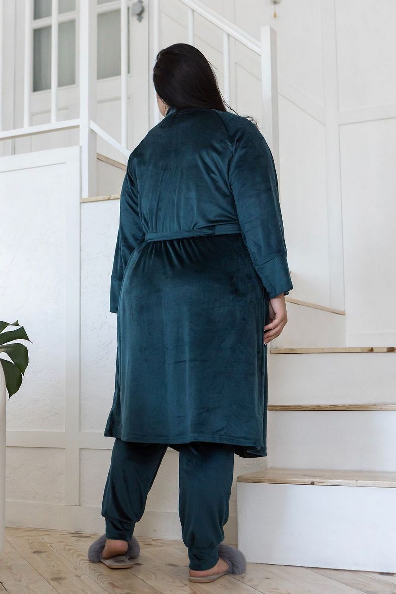 Велюровый комплект для дома Кб1580 dark green