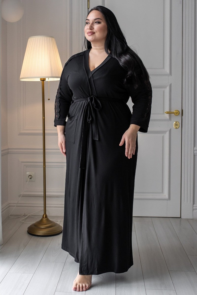 Домашній комплект із халатом Кч1230н black