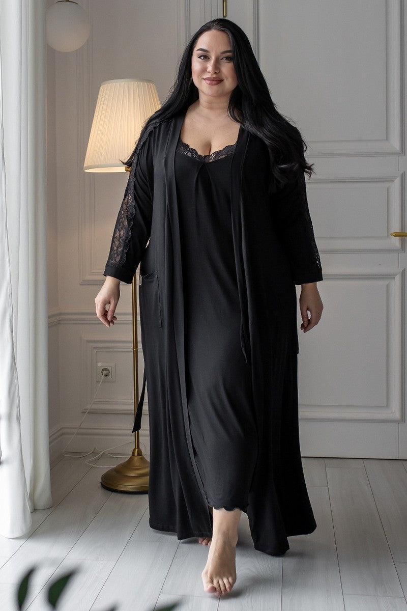 Домашній комплект із халатом Кч1230н black