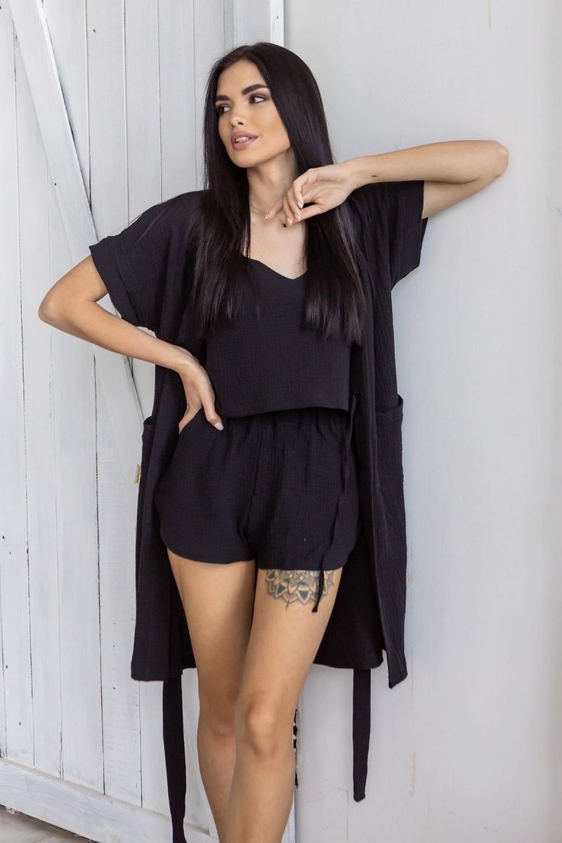 Комплект для дома из муслина Кч1805п black