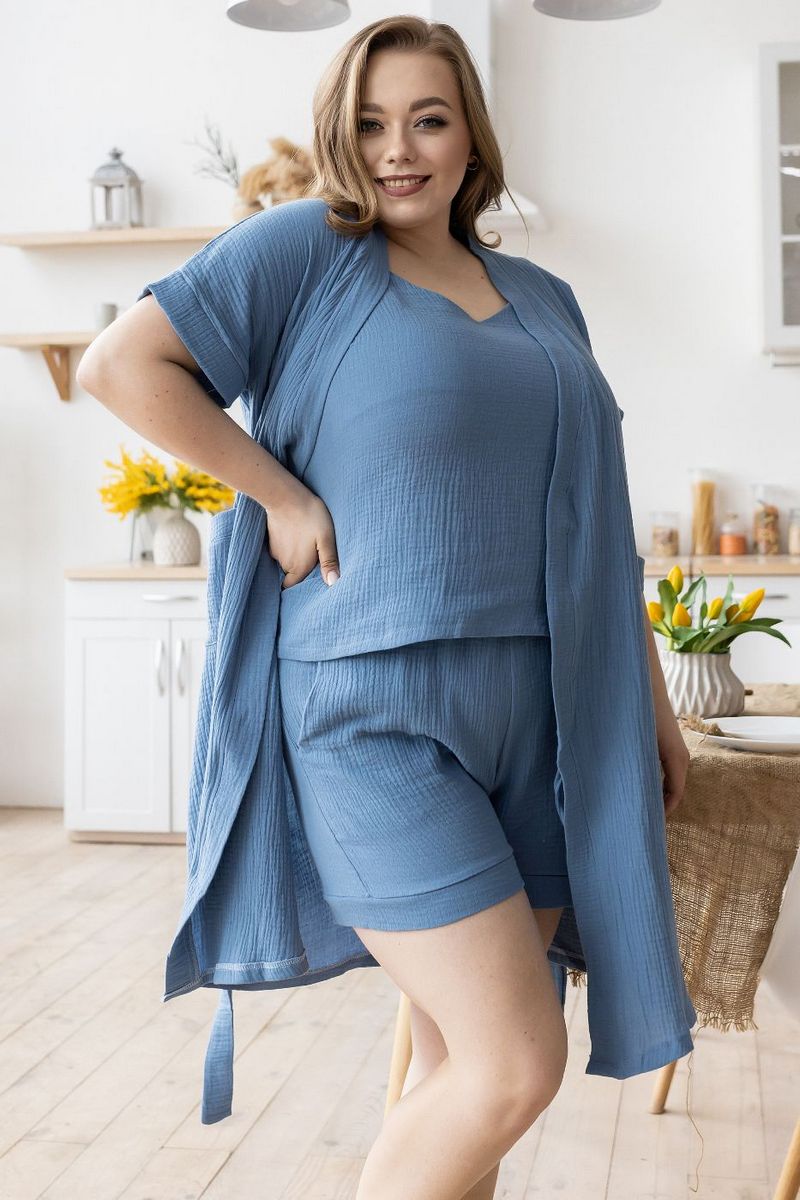 Комплект для дома из муслина Кд1808п jeans