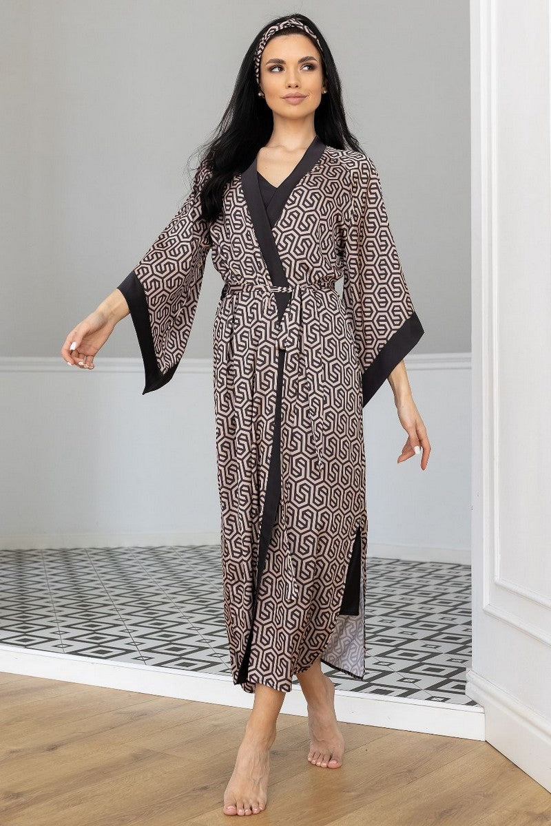 Шелковый комплект для дома Кг199н graphit/print