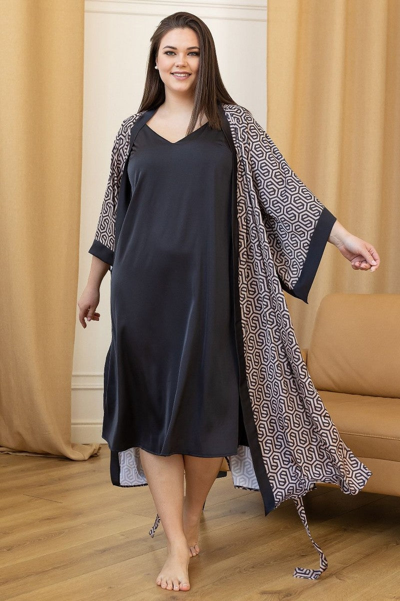 Шелковый комплект для дома Кг199н graphit/print