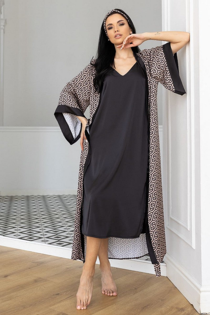 Шелковый комплект для дома Кг199н graphit/print