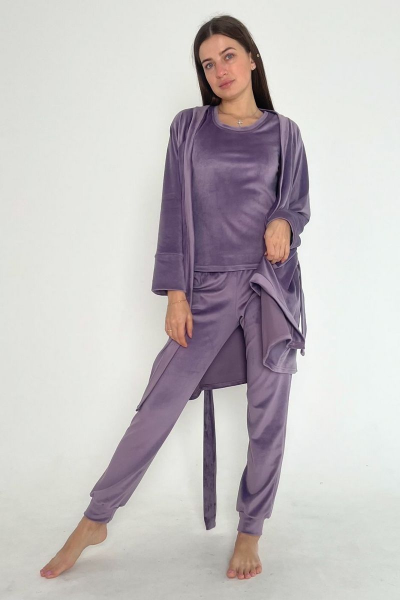 Велюровый комплект для дома Кл1580 lavender