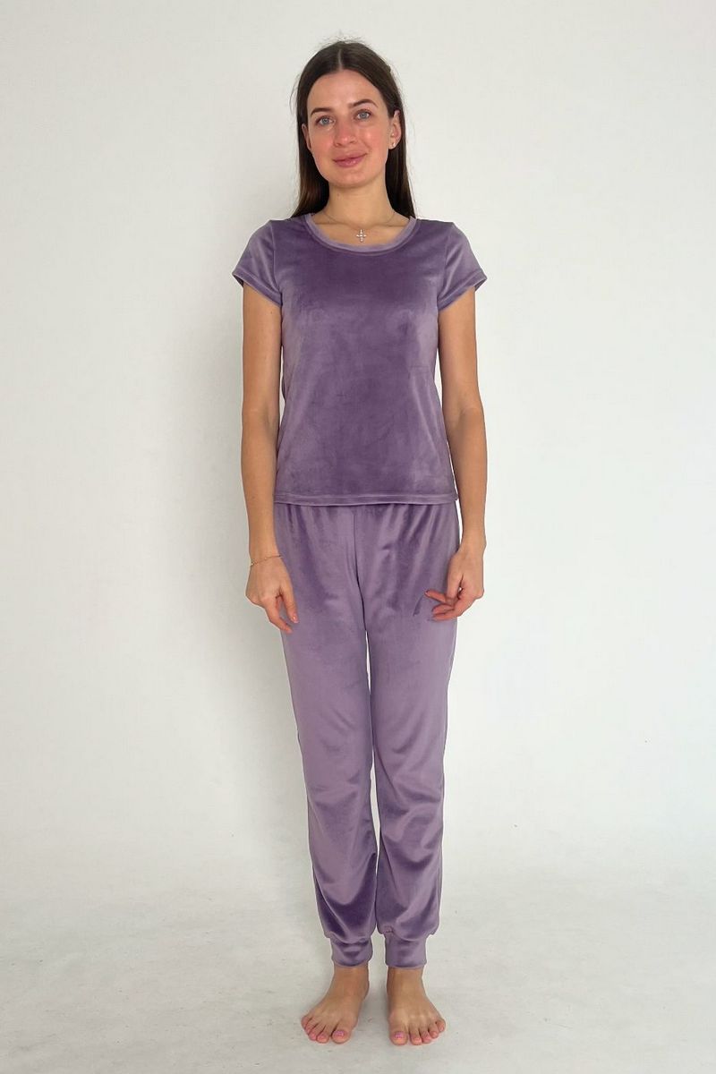 Велюровый комплект для дома Кл1580 lavender