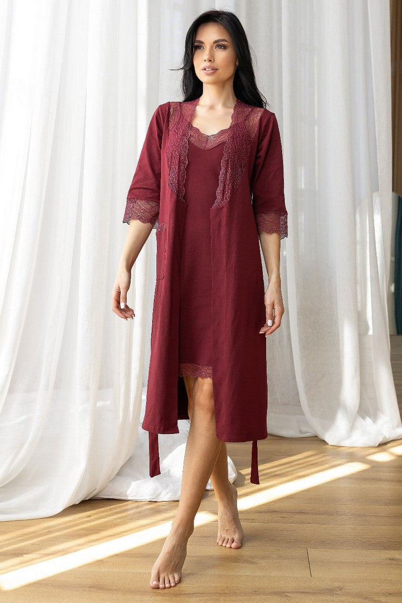 Хлопковый комплект для дома Км1111н marsala