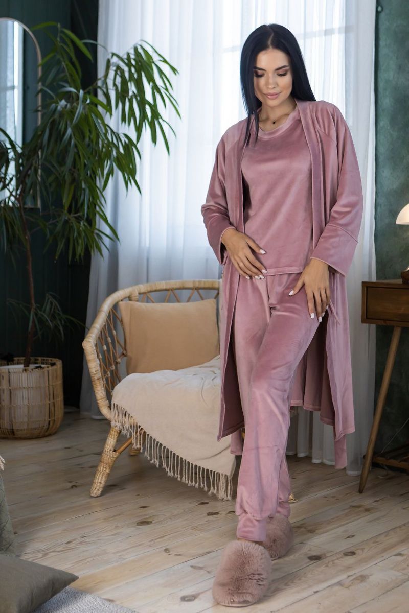 Велюровый комплект для дома Кп1580 powder