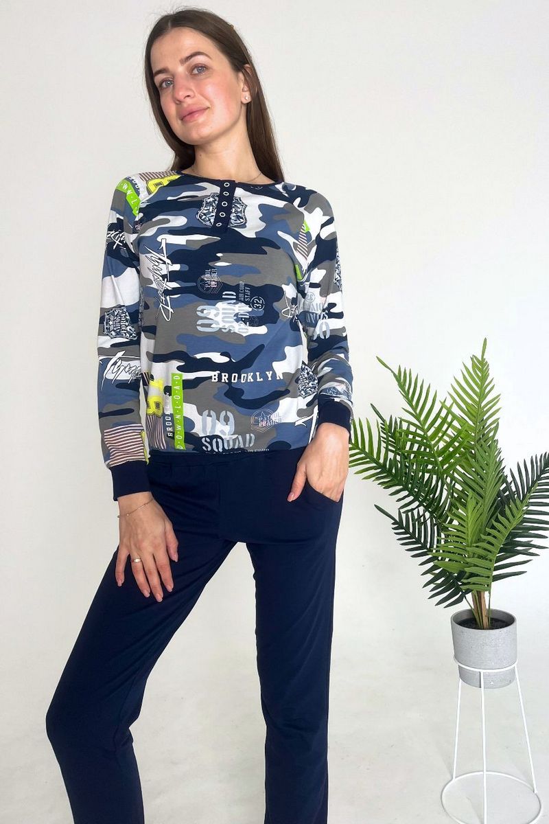 Хлопковый комплект для дома П1703 blue