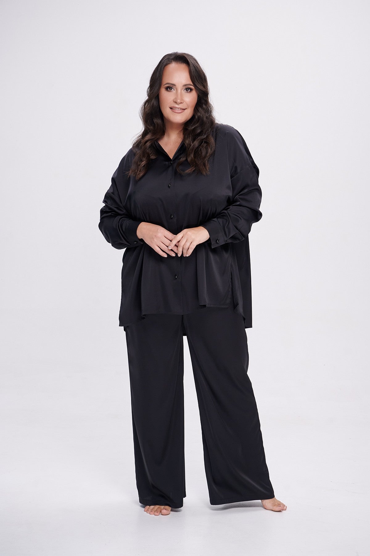 Атласный комплект для дома 2704 black