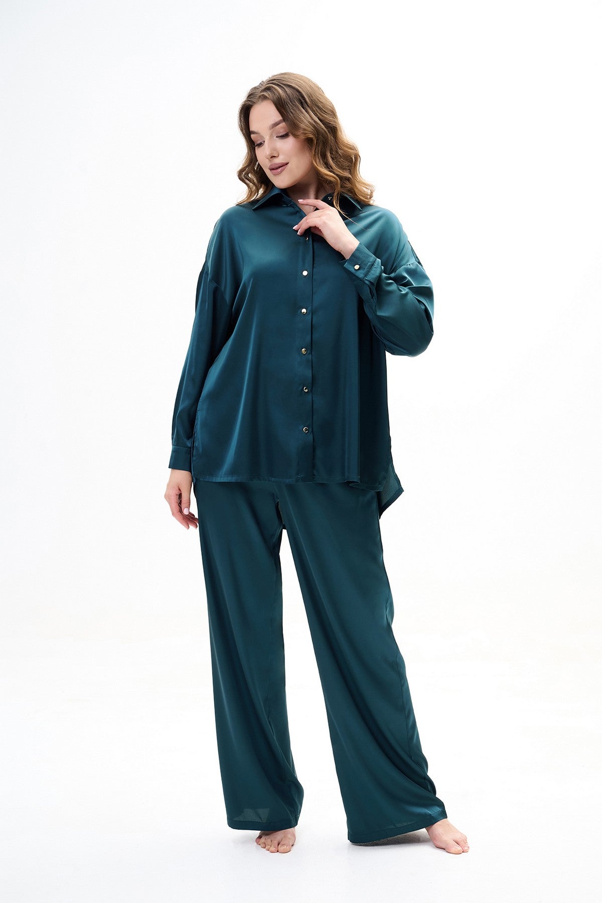 Атласна піжама 2902 turquoise Shato