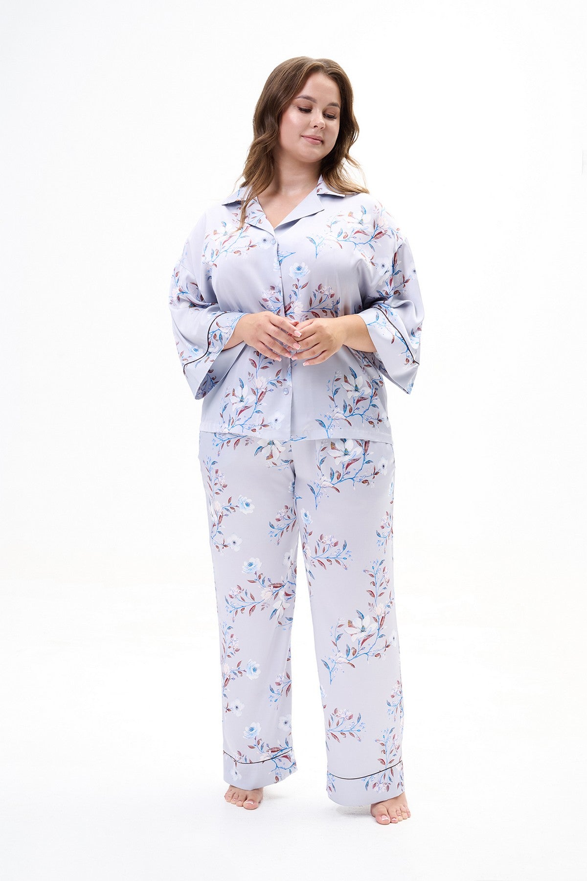 Атласний комплект 2906 Silver Blue Shato