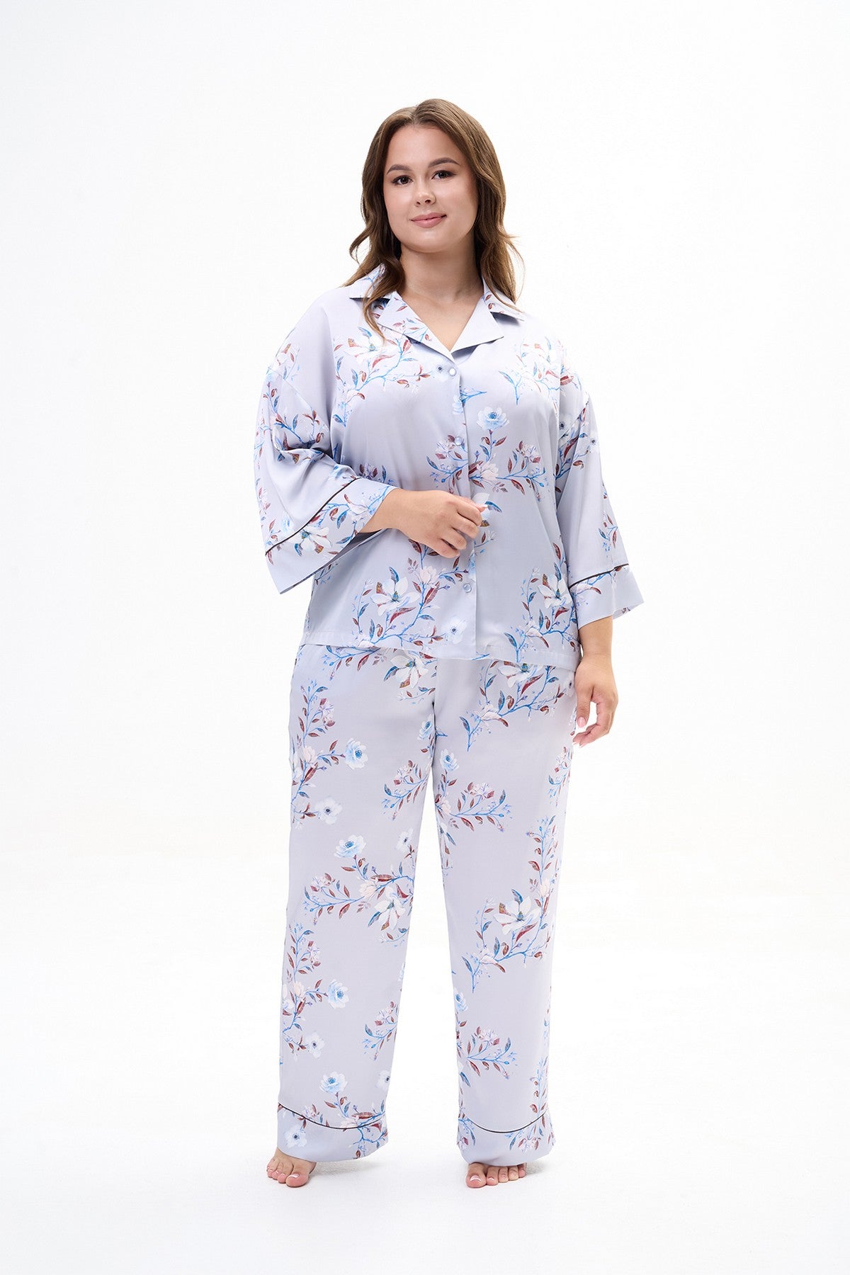 Атласний комплект 2906 Silver Blue Shato