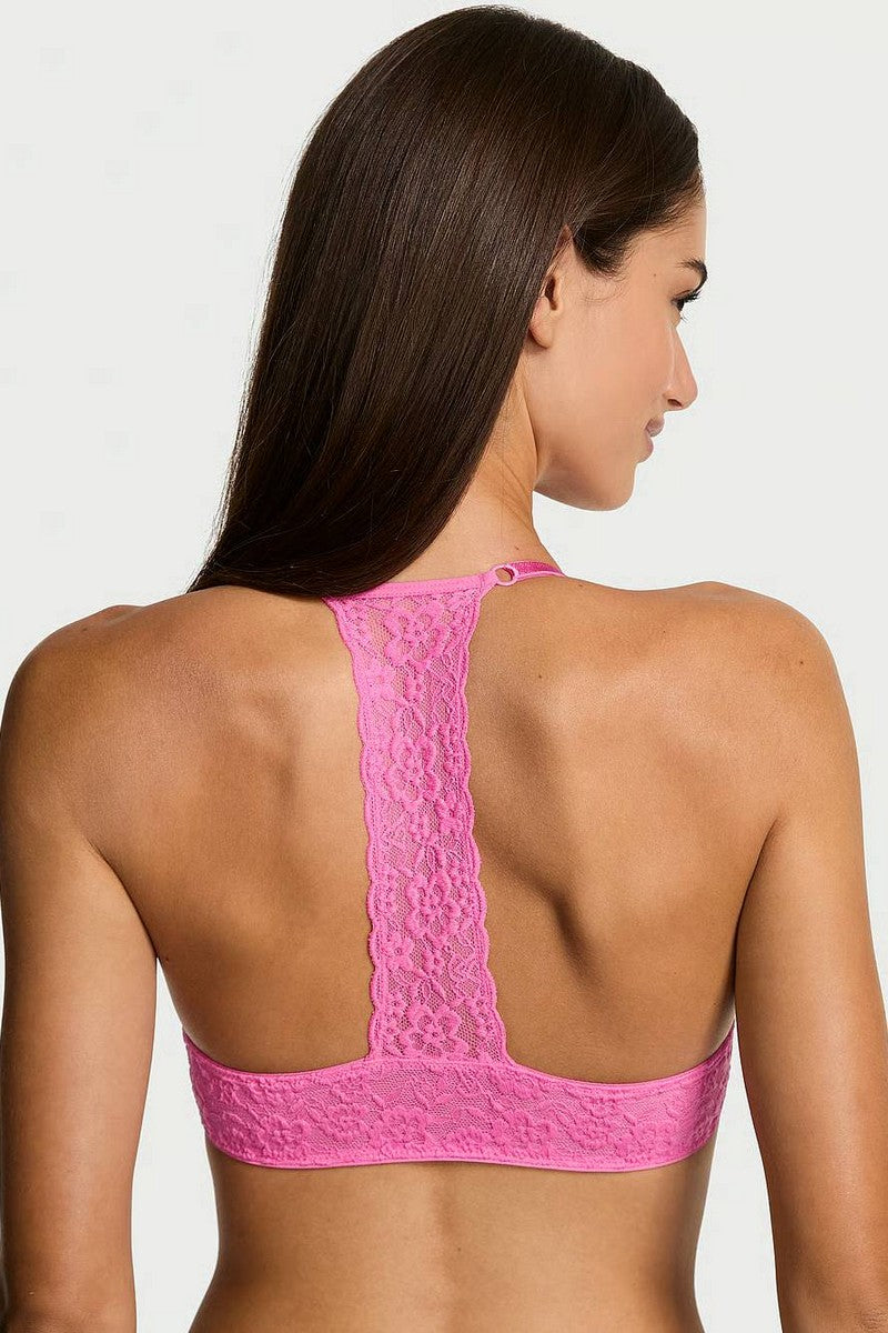 Комплект білизни з мереживом 178834942 pink Victoria`s Secret мереживна спинка