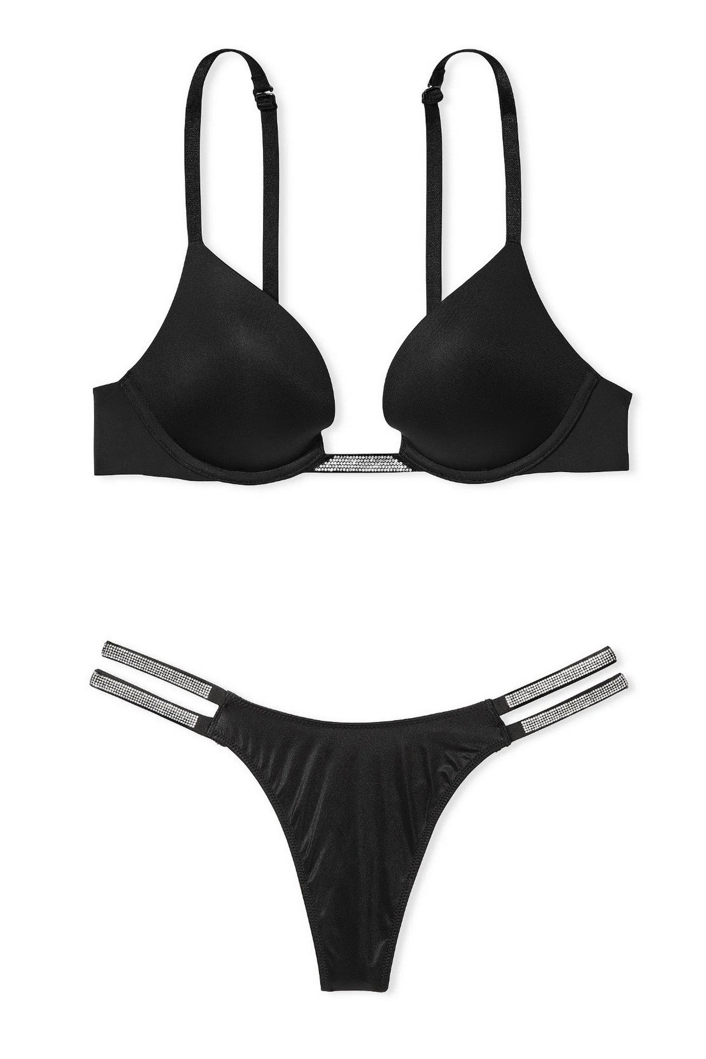 Комплект белья со стразами 213974813 black