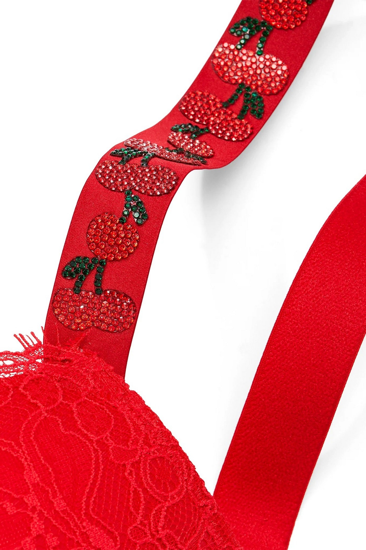 Комплект со стразами + чулки 224367634 red