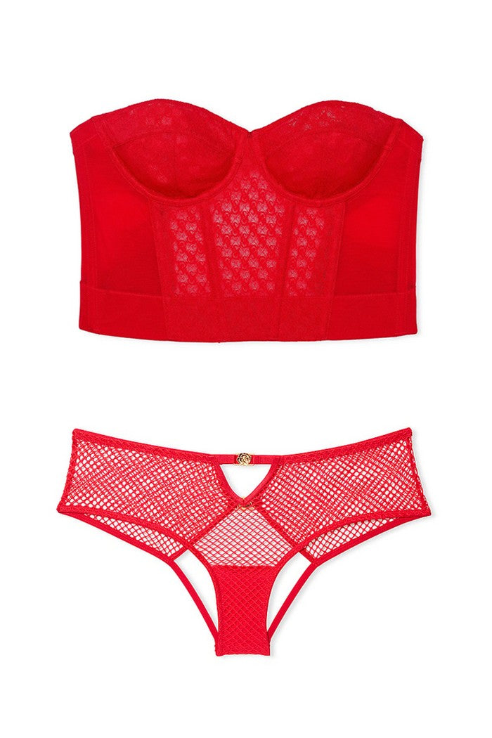 Комплект с открытыми трусиками 267295913 red