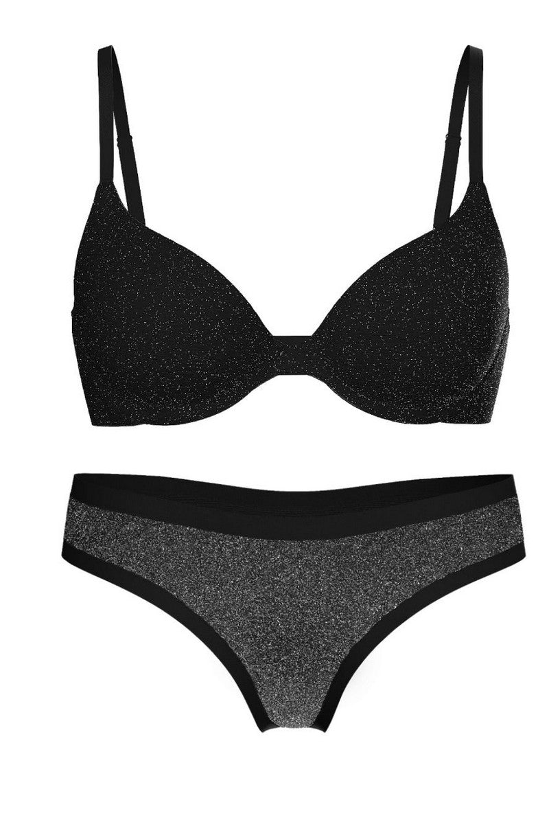 Комплект білизни з люрексом 268520431 black Victoria`s Secret