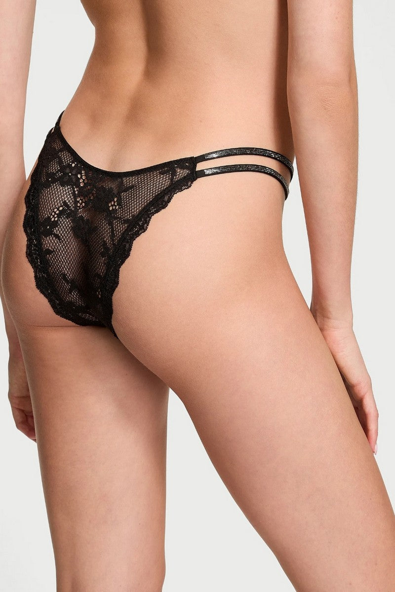 Мереживний комплект зі стразами 272437535 black Victoria`s Secret трусики